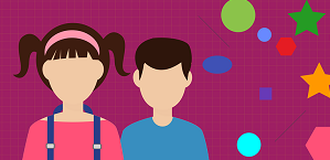 Illustration of girl and boy
