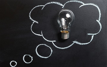 Lightbulb and chalkboard 